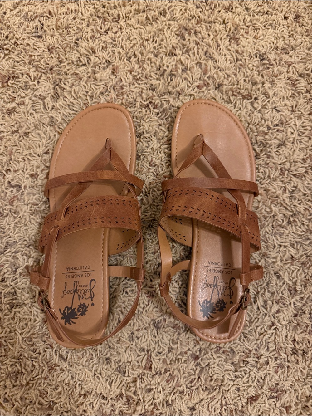 Brown Leather Strappy Sandals